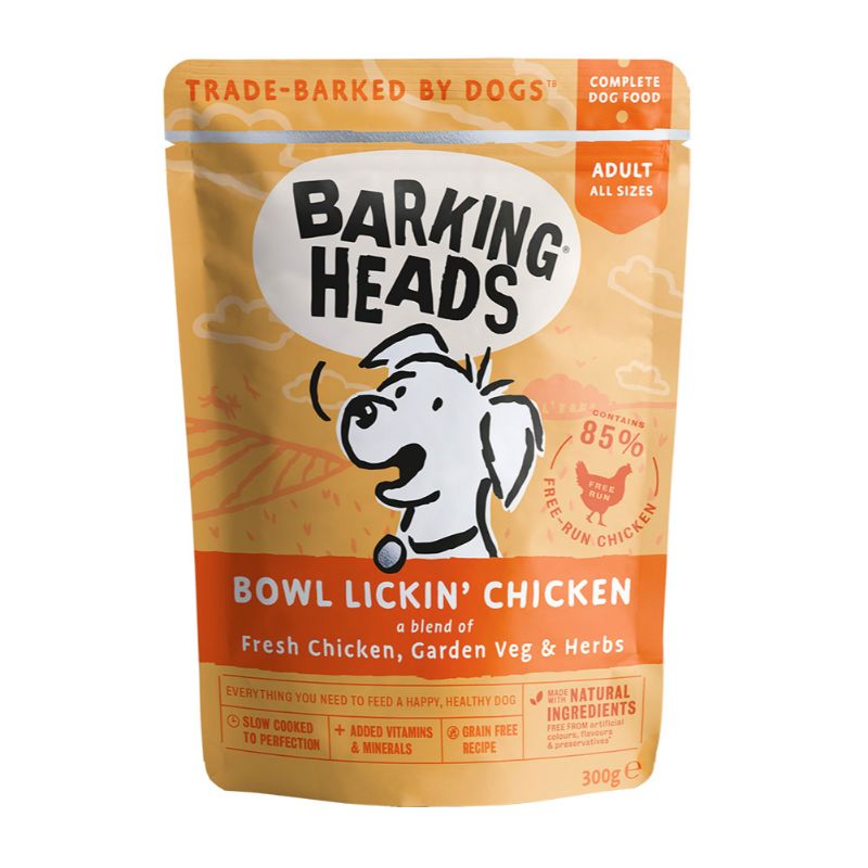 BARKING HEADS Bowl Lickin' Chicken konservai šunims su vištiena 300g 10vnt